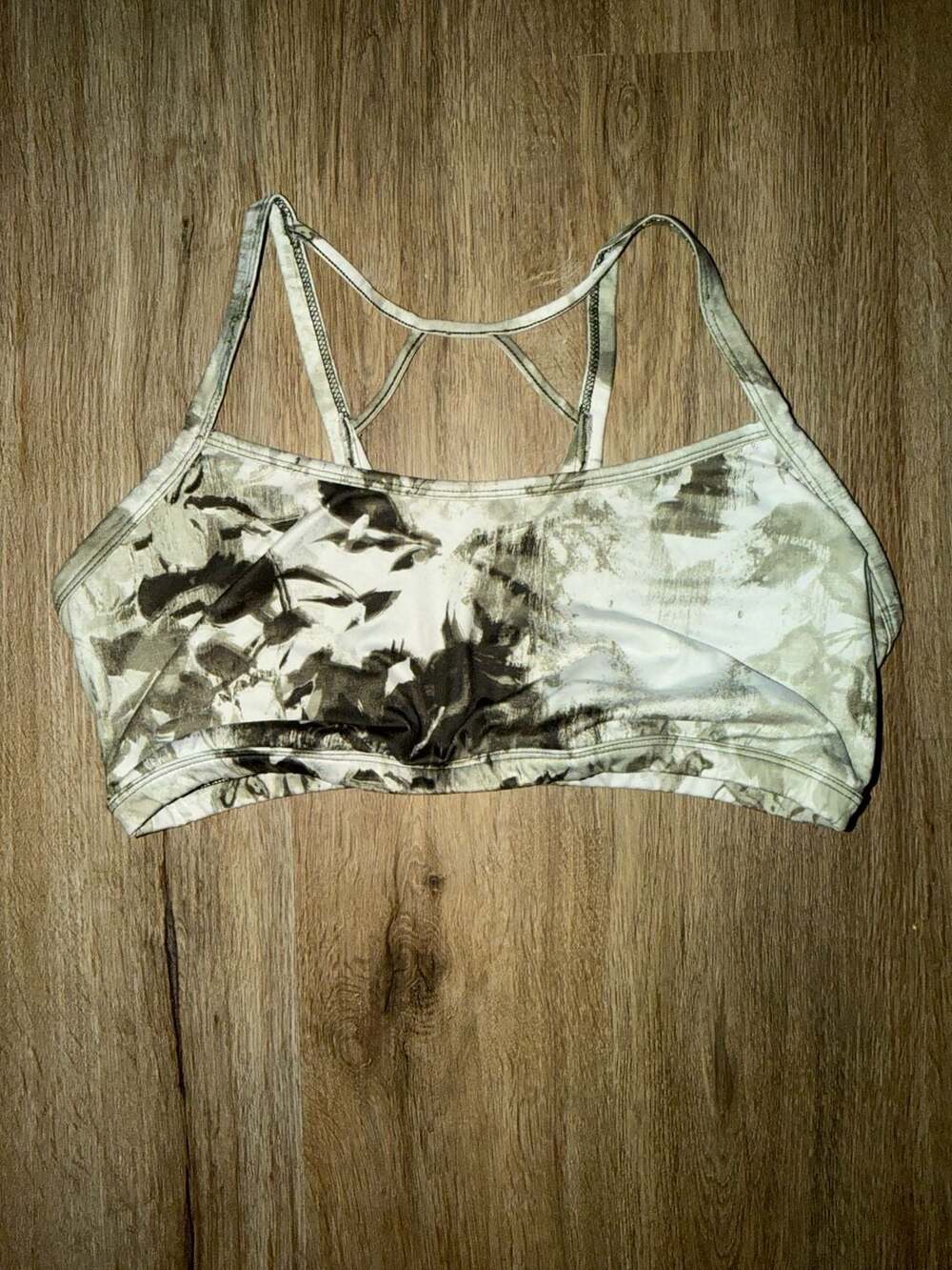JoyLab Strappy Sports Bra Green Camo